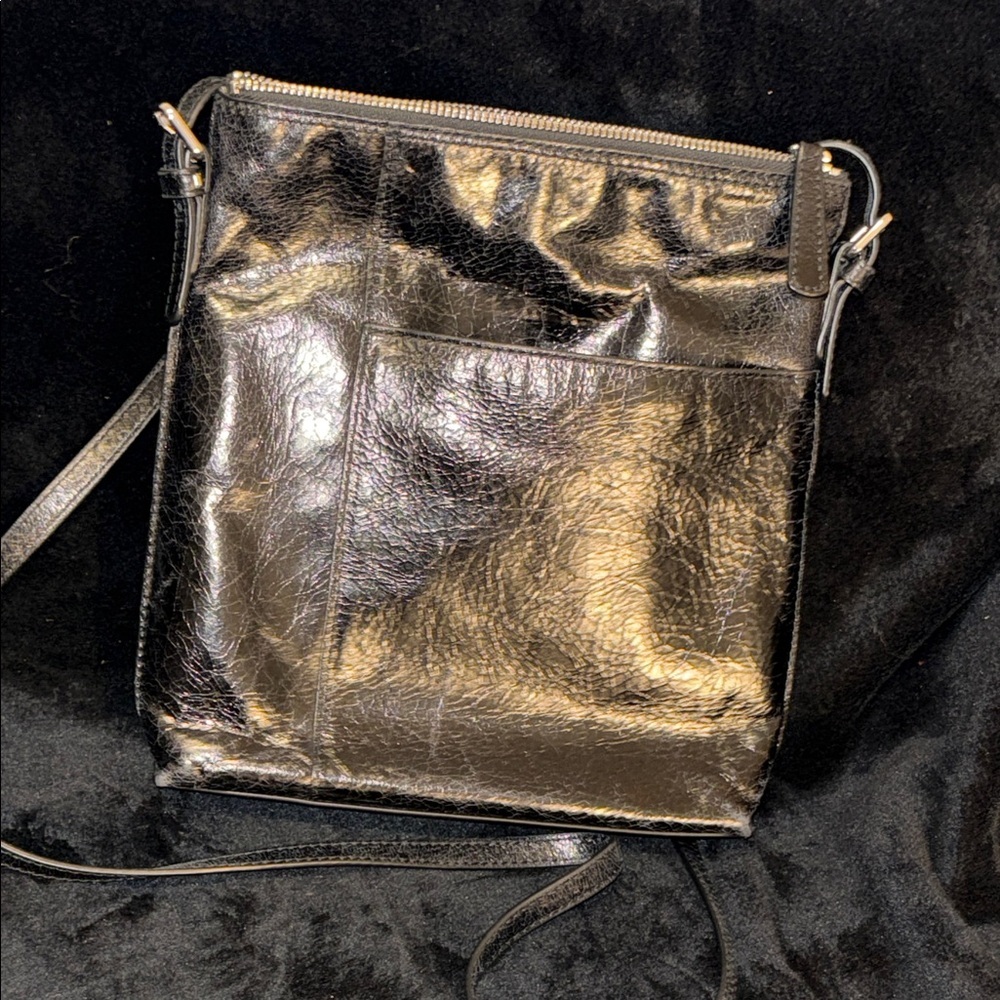 HOBO Glossy Black Leather Crossbody Bag - Picture 6 of 11